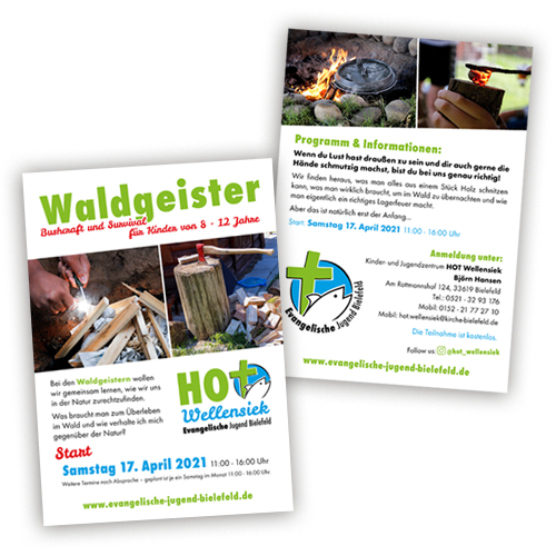 Flyer "Waldgeister" für das HOT Wellensiek - Evangelische Jugend Bielefeld